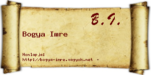 Bogya Imre névjegykártya